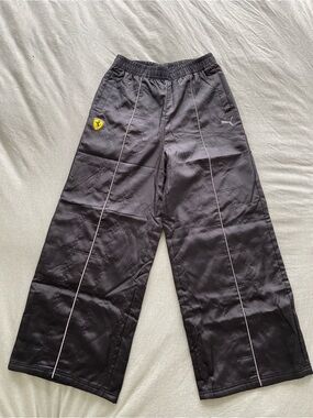 Puma Black Women’s Wide-Leg Track Pants with Ferrari Badge